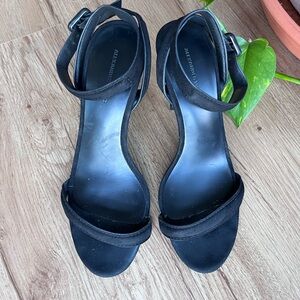 Alexander Wang Black Suede Ankle Strap Heels Size 6.5